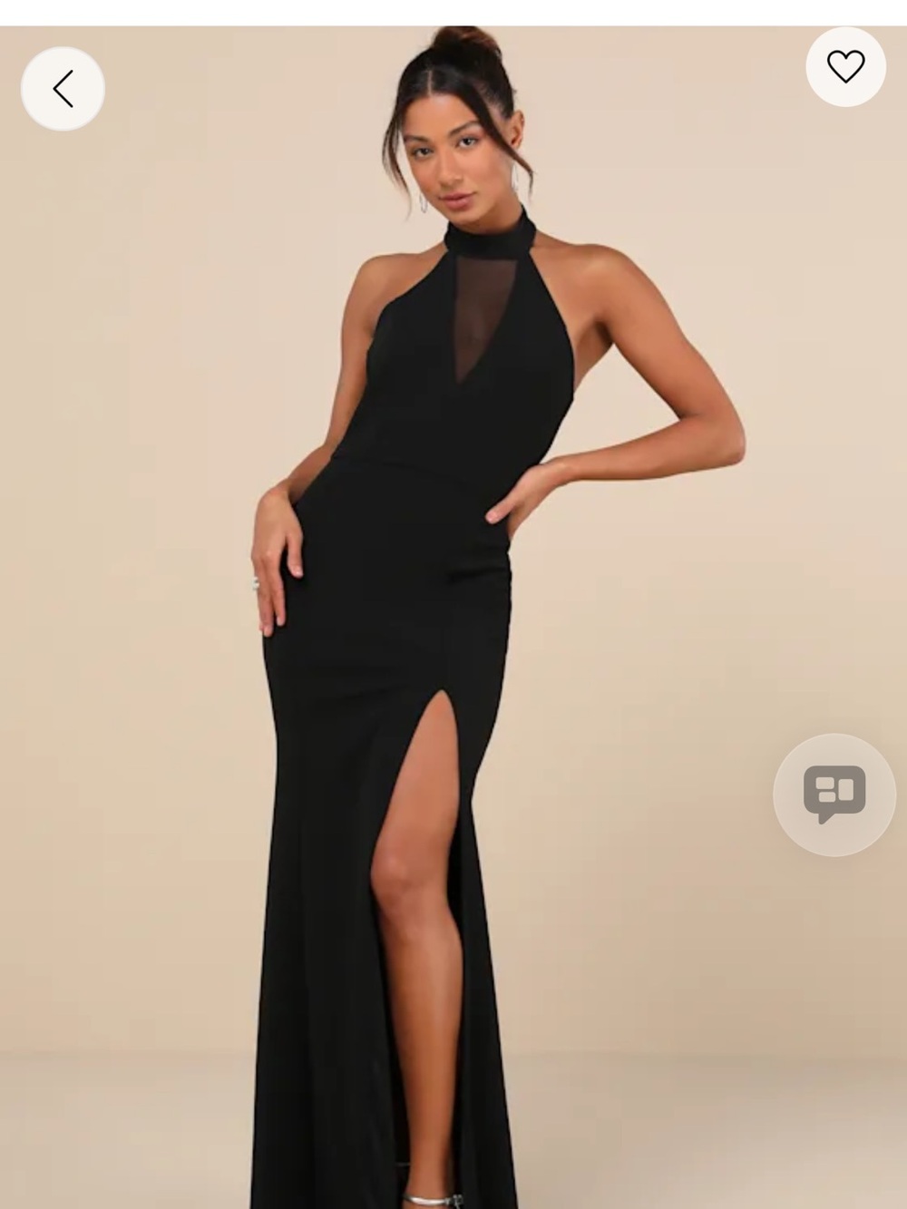 Lulu's Black Halter Maxi Dress with Thigh Slit - Picture 7 of 7